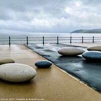 Buy canvas prints of Majestic Pebbles on Penzance Promenade by Beryl Curran