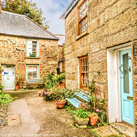 Buy canvas prints of Charming Newlyn Fishing Cottages by Beryl Curran