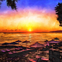 Buy canvas prints of Golden Sunset on the Island of Crete by Beryl Curran