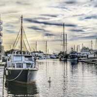 Buy canvas prints of Boats in the river basin Exeter  by Beryl Curran