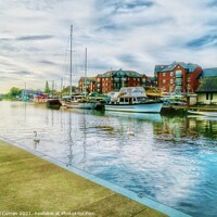 Buy canvas prints of Serene Boats at Exeter Quayside by Beryl Curran