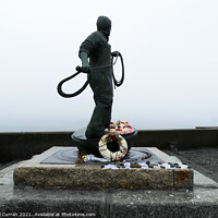 Buy canvas prints of The Entrancing Fisherman of Newlyn Statue  by Beryl Curran