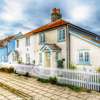 Buy canvas prints of Charming Cottages on Mudeford Quay by Beryl Curran