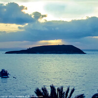 Buy canvas prints of Majestic Sunset on Isla de sa Porrassa by Beryl Curran
