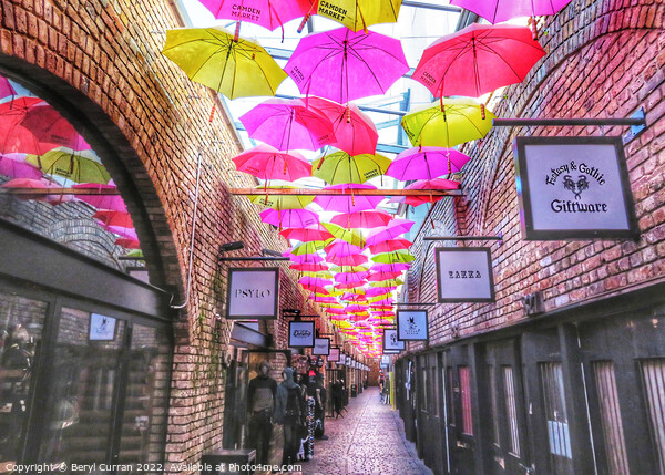 Colourful Umbrella Paradise Camden Market Picture Board by Beryl Curran