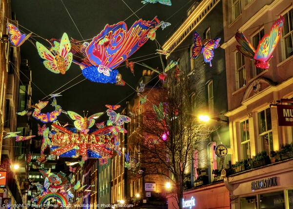 Fluttering Butterflies on Iconic Carnaby Street Picture Board by Beryl Curran