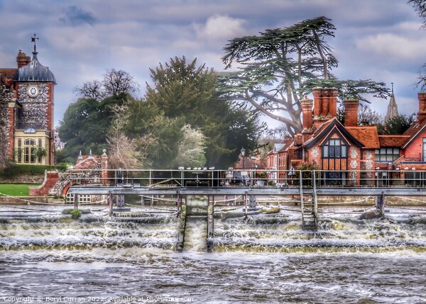 Majestic Marlow Weir Picture Board by Beryl Curran