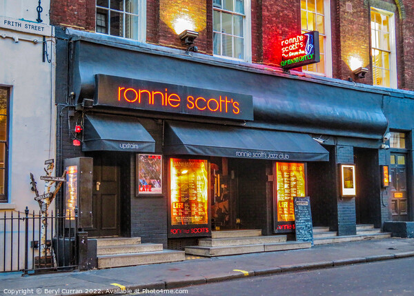 Ronnie Scott’s Jazz Club London Picture Board by Beryl Curran