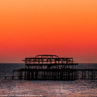 Buy canvas prints of Orange Sunset over the Iconic West Pier Brighton by Beryl Curran