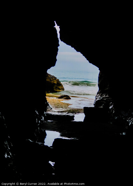 Secluded Beach Cave Picture Board by Beryl Curran