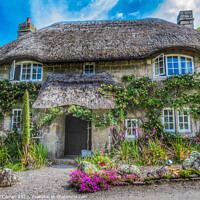 Buy canvas prints of Enchanting Thatched Cottage in Cornwall by Beryl Curran