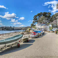 Buy canvas prints of Serene Boating Village in Cornwall by Beryl Curran