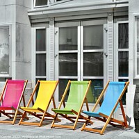 Buy canvas prints of Vibrant Beachside Seating by Beryl Curran