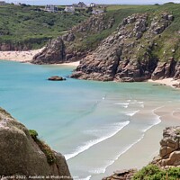 Buy canvas prints of Serene Beauty of Porthcurno and Pedn Vounder by Beryl Curran
