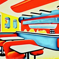 Buy canvas prints of Nostalgic American Diner Scene by Beryl Curran