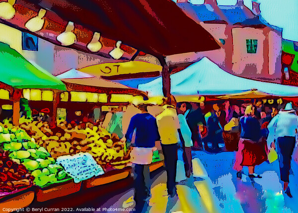 Vibrant Continental Produce Market Picture Board by Beryl Curran