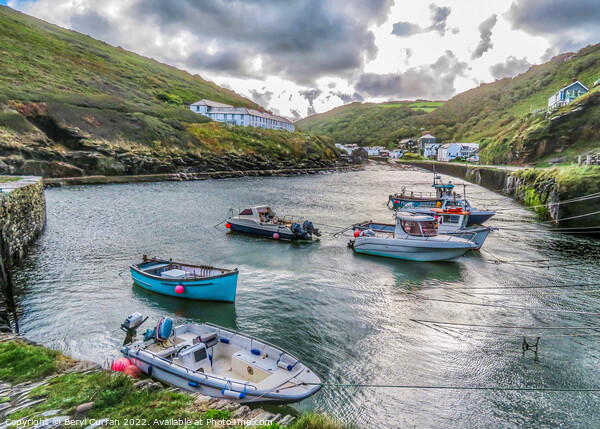 Serene Boscastle Harbour Picture Board by Beryl Curran