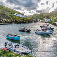 Buy canvas prints of Serene Boscastle Harbour by Beryl Curran