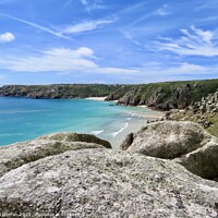 Buy canvas prints of Majestic Porthcurno Cove by Beryl Curran