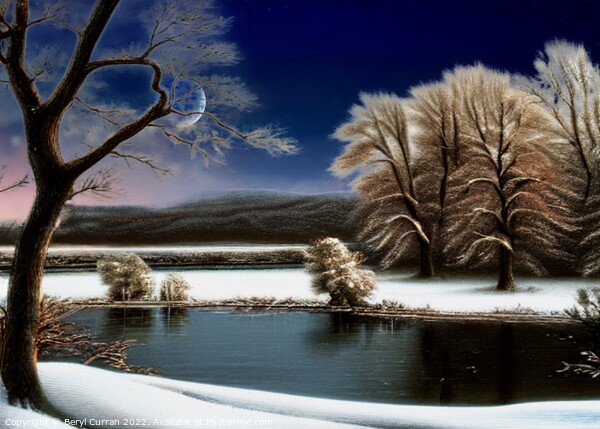 Serene Winter Wonderland Picture Board by Beryl Curran