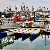 Buy canvas prints of Fishing Trawlers Newlyn Harbour  by Beryl Curran