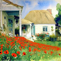 Buy canvas prints of Charming Thatched Cottage by Beryl Curran