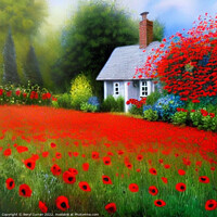 Buy canvas prints of Enchanting Poppy Cottage by Beryl Curran