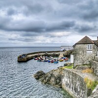 Buy canvas prints of Picturesque Coverack Harbour by Beryl Curran