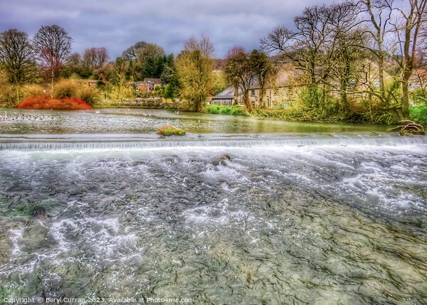 Captivating Bakewell Weir Picture Board by Beryl Curran