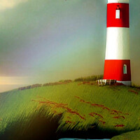 Buy canvas prints of Lonely Lighthouse Standing Tall by Beryl Curran