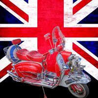 Buy canvas prints of Red Lambretta. We Are The Mods. by Beryl Curran