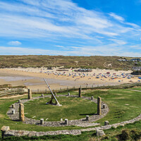 Buy canvas prints of Perranporth’s Sundial  by Beryl Curran