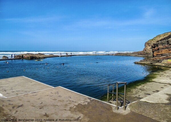 Bude Tidal Sea Pool Picture Board by Beryl Curran