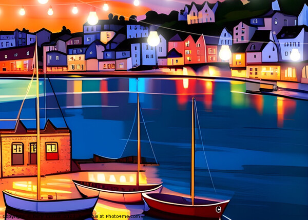 Harbour Nights Picture Board by Beryl Curran