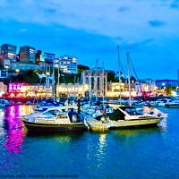 Buy canvas prints of Torquay Marina Evening Glow by Beryl Curran