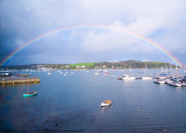 Rainbow Over Falmouth  Picture Board by Beryl Curran