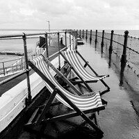 Buy canvas prints of Two Deckchairs  Jubilee Pool Penzance Cornwall  by Beryl Curran