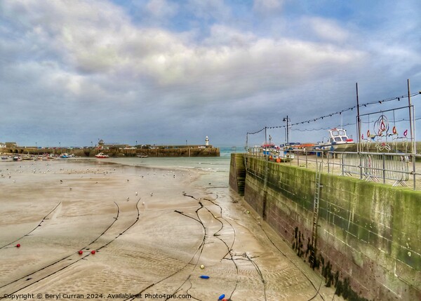 St Ives harbour piers Picture Board by Beryl Curran