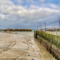 Buy canvas prints of St Ives harbour piers by Beryl Curran