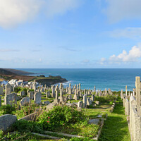 Buy canvas prints of Barnoon Cemetery St Ives Cornwall  by Beryl Curran