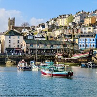 Buy canvas prints of Brixham Quayside and Harbour by Beryl Curran