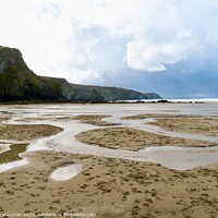 Buy canvas prints of Footprints and Pools Cornwall  by Beryl Curran