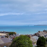 Buy canvas prints of Bird’s eye view St Ives Bay by Beryl Curran