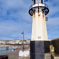 Buy canvas prints of Smeaton’s Pier Lighthouse St Ives by Beryl Curran