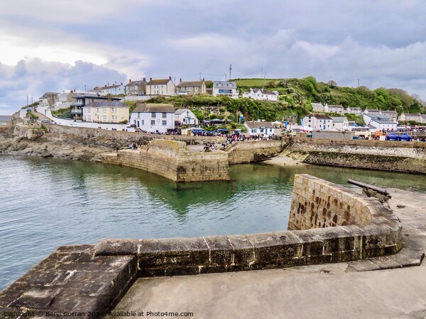 Porthleven Harbour Picture Board by Beryl Curran