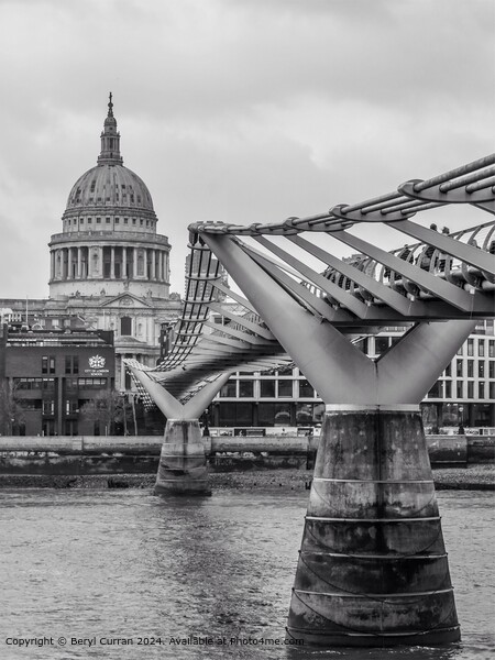 The Millennium Bridge London  Picture Board by Beryl Curran