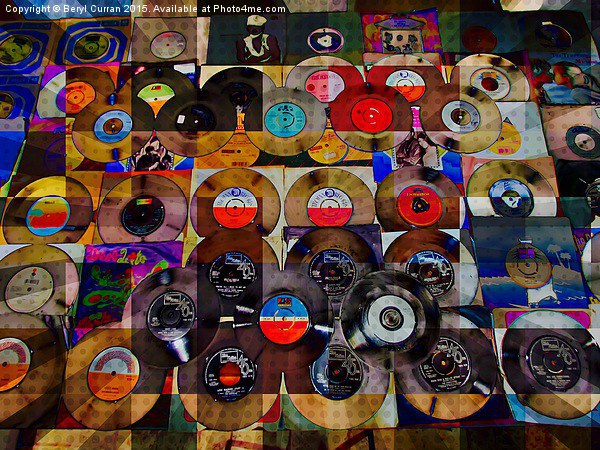 Retro Vinyl Music Collection Picture Board by Beryl Curran