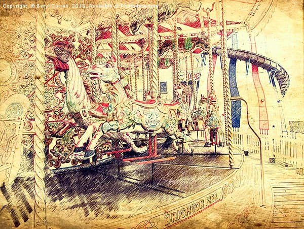 Nostalgic Carousel Ride Picture Board by Beryl Curran