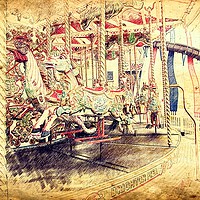 Buy canvas prints of Nostalgic Carousel Ride by Beryl Curran