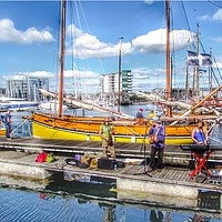 Buy canvas prints of Harmony on the Harbour by Beryl Curran